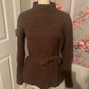 Antonio Melani Size L Brown Sweater w/Tie Belt
